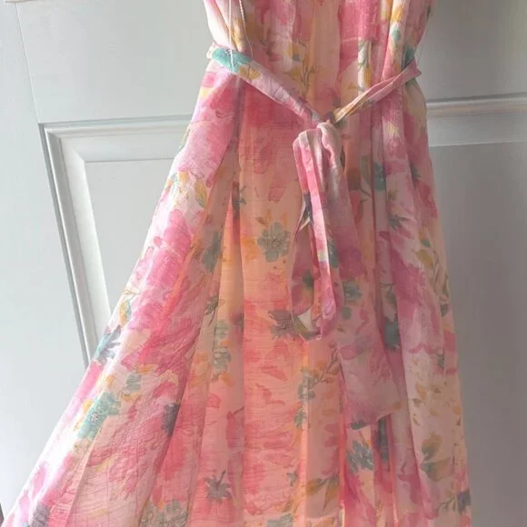 Floral peasant dress boho cottage core spring XL Indigo Rose - Picture 6 of 7